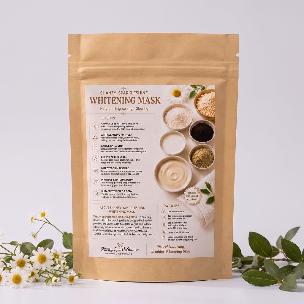 Shanzy SparkleShine Herbal Whitening Mask | Natural Face & Body Brightening Powder